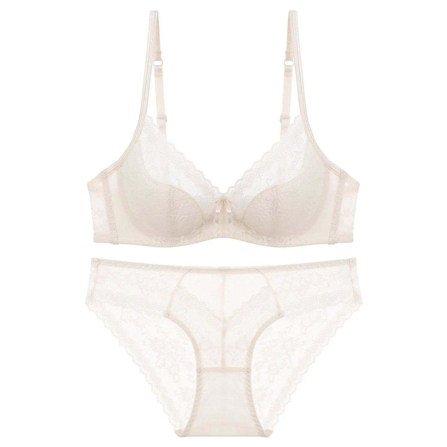 Summer Sexy Lace Embroidery Women Lingerie Set French Thin Cup Push up Bra Comfort Breathable Underwear Ladies Bra Briefs Set