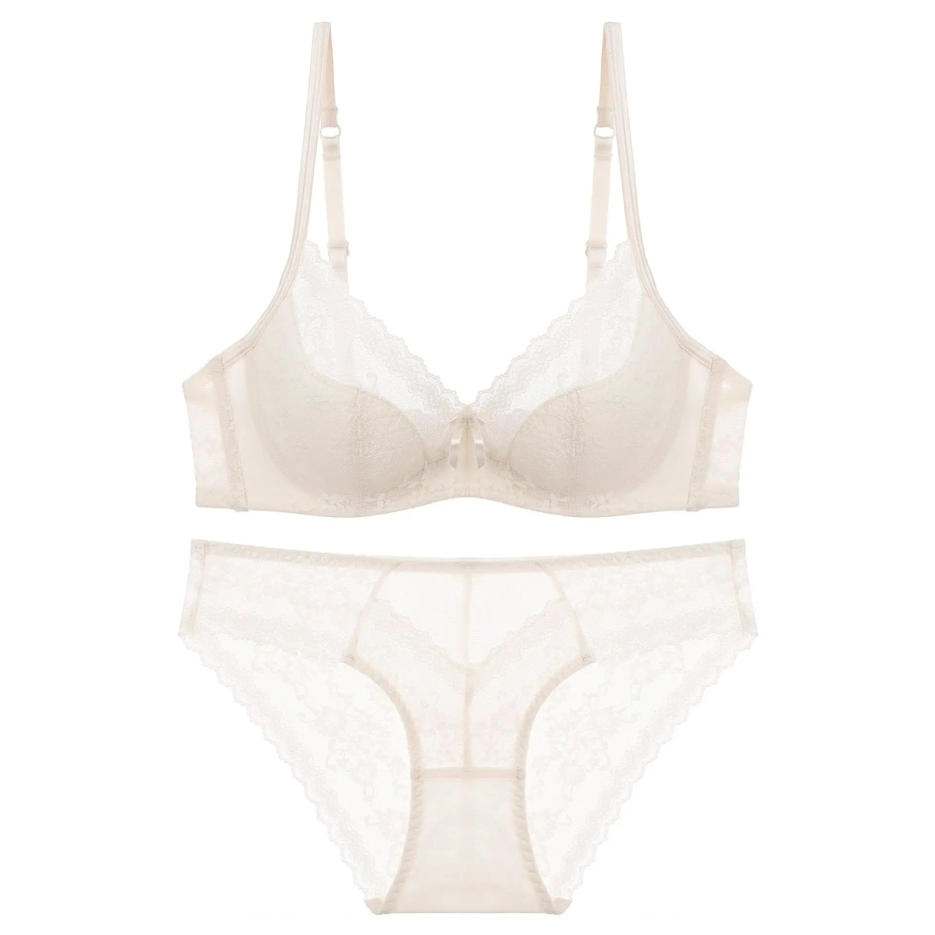 Summer Sexy Lace Embroidery Women Lingerie Set French Thin Cup Push up Bra Comfort Breathable Underwear Ladies Bra Briefs Set