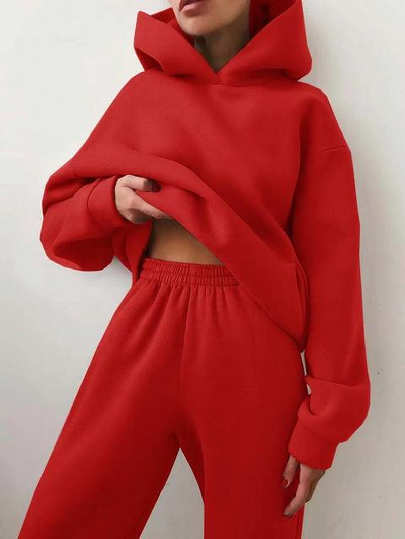 Winter Two Piece Sets Women Tracksuit Oversized Suit 