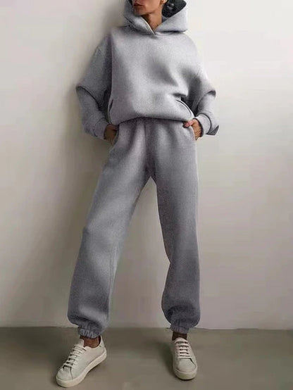 Winter Two Piece Sets Women Tracksuit Oversized Suit 
