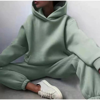 Winter Two Piece Sets Women Tracksuit Oversized Suit 