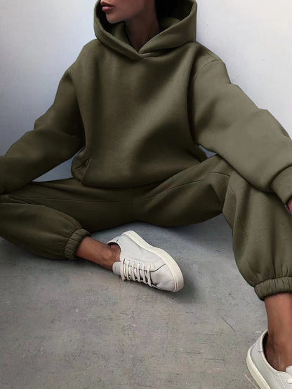 Winter Two Piece Sets Women Tracksuit Oversized Suit 