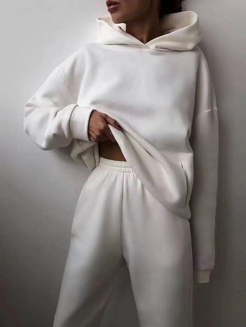 Winter Two Piece Sets Women Tracksuit Oversized Suit 
