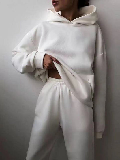 Winter Two Piece Sets Women Tracksuit Oversized Suit 
