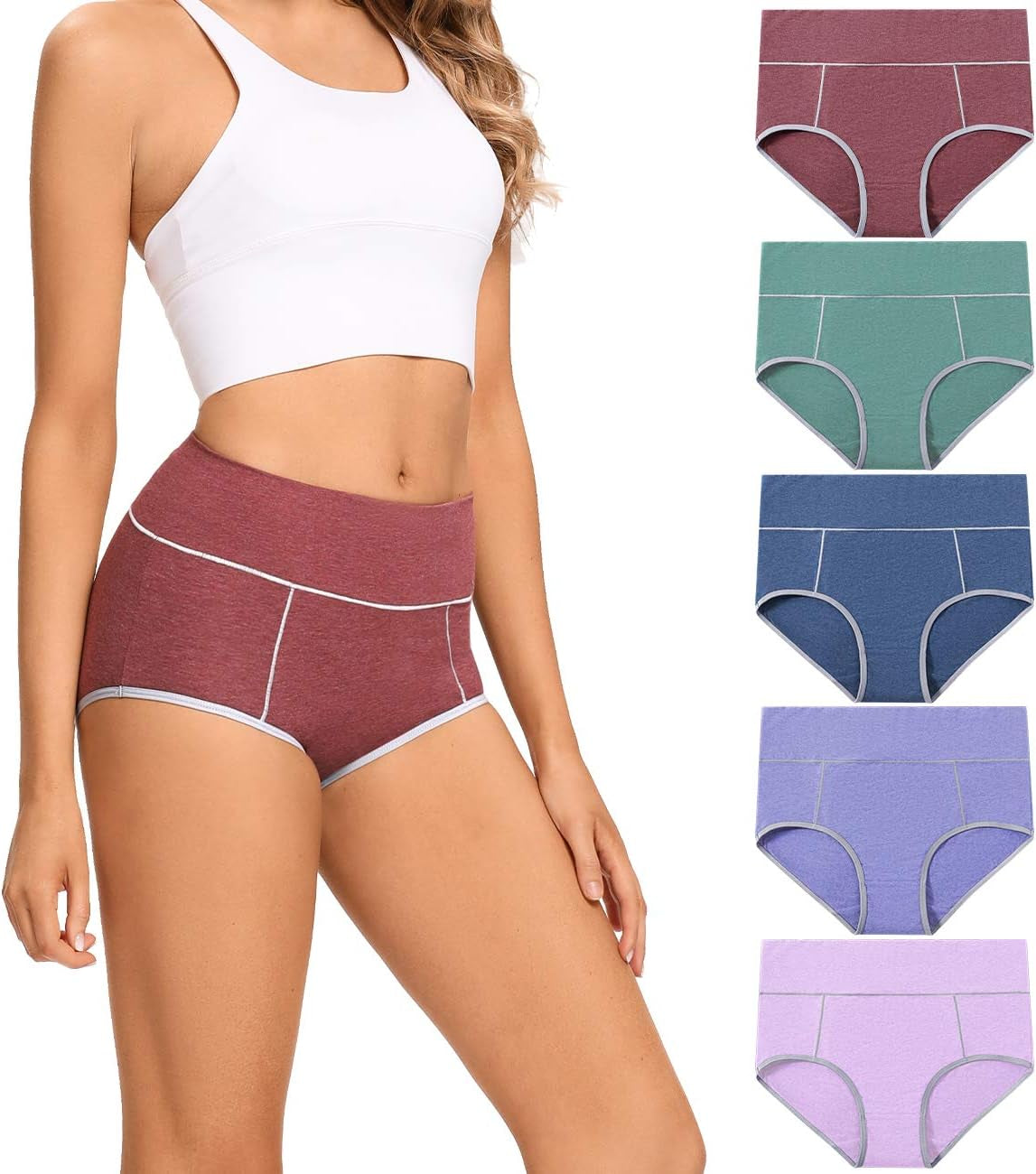 Women's High Waist Cotton Briefs