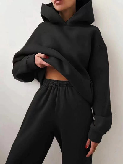 Winter Two Piece Sets Women Tracksuit Oversized Suit 